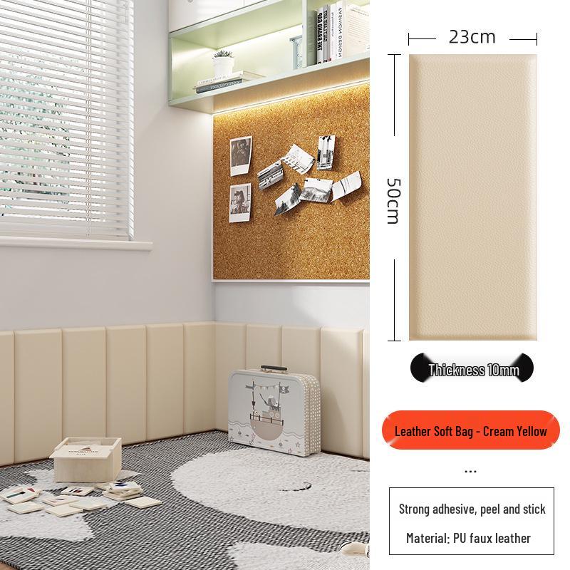 Self-adhesive Linen Upholstery Wall Sticker Cushion: Child-Safe Bedside Headboard and Tatami Surround