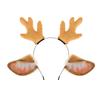 Fuzzy Deer Antler Headband Halloween Costume Party Soft Plush Reindeer Ears Hairband Unisex Sweet Punk Style