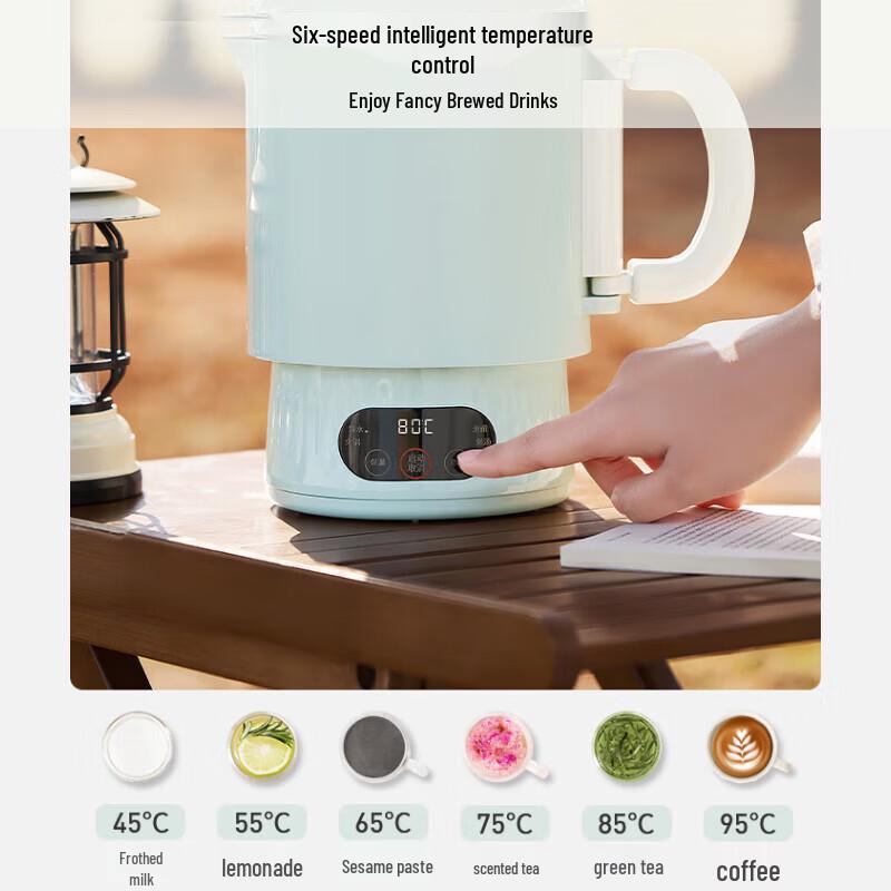Joyoung K12ED-WZ101 Foldable Electric Kettle with 6-Stage Temperature Control