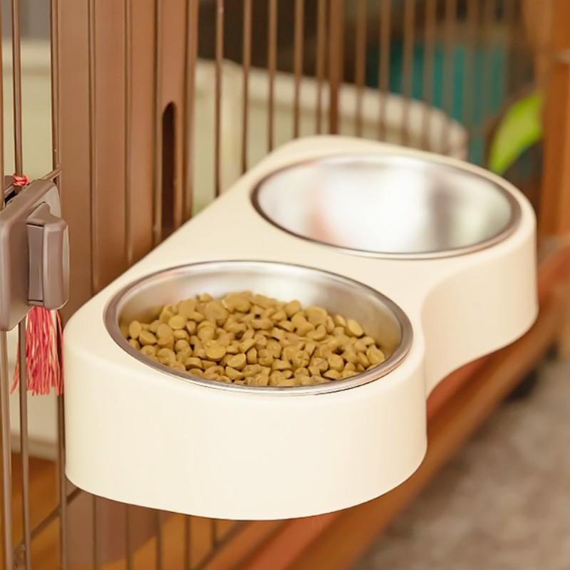 Dog Food Bowl Neck Protector Dog Bowls Adjustable Height Double Bowls for Dogs Feeding Detachable Cat Water Bowl Pet Feeder