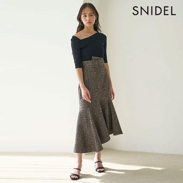 SALE50%OFF SNIDEL Bottoms 25 Spring/Summer High Waist Jacquard Mermaid Skirt Long Length swfs252165