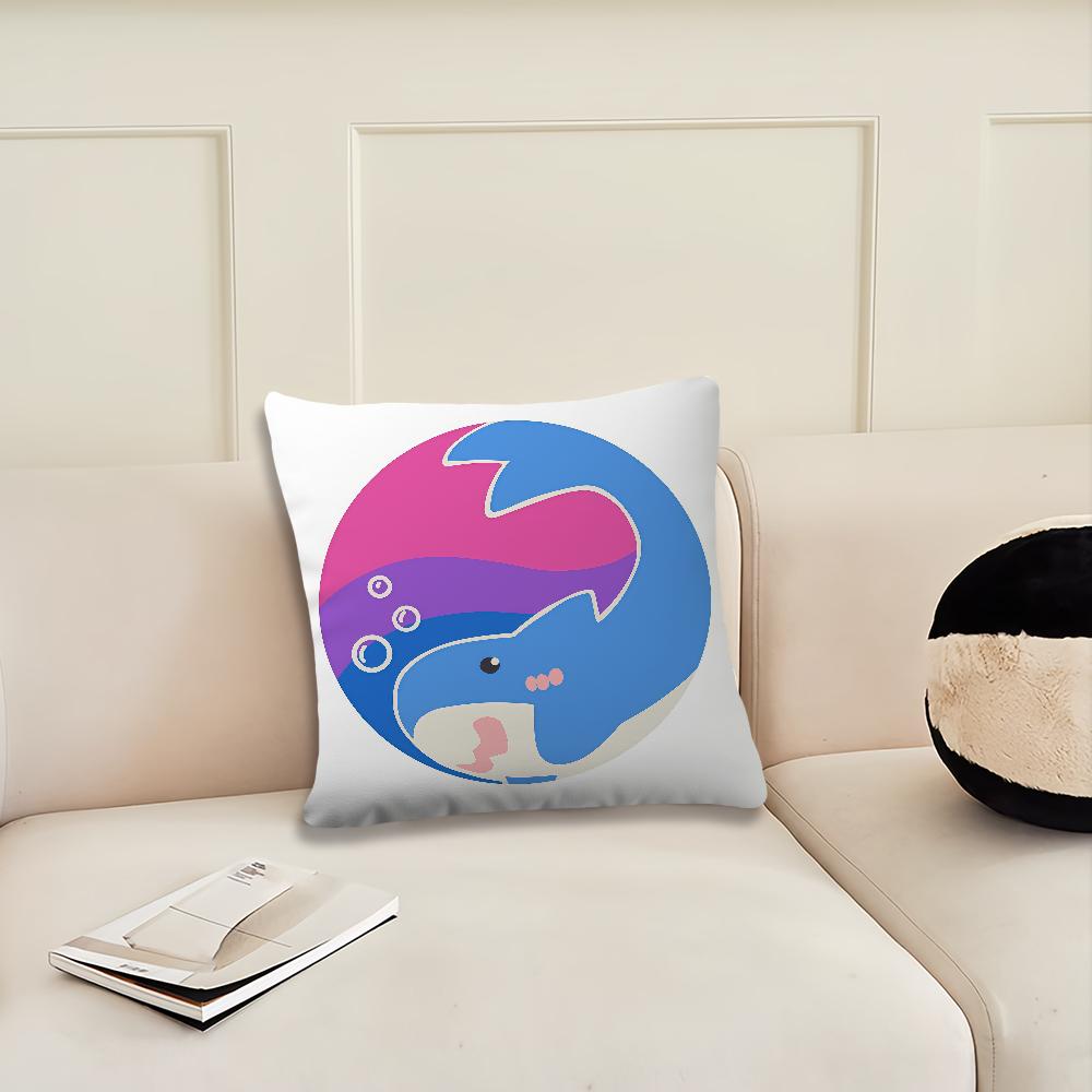 Trans Blahaj Shark Cushion Cover Pillow Cover Decoration Room Home Sofa Living Office Car Nordic Simplicity