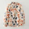 Dimanaf 2025 Casual Blouse Women Long Sleeve Linen Vintage Blouses Shirts Thin Tops Tees Loose Floral Tees
