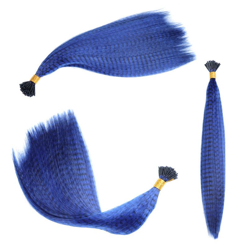 Hair Extensions Colored Wigs Feather Stripe Hair Hairpieces Colorful High temperature silk Wigs