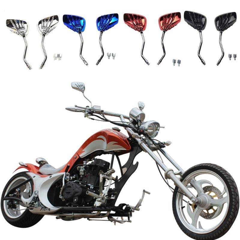 1 Pair Motorcycle Rearview Skeleton Hand Side Adjustable Scooters Rear View Motorbike Accessories