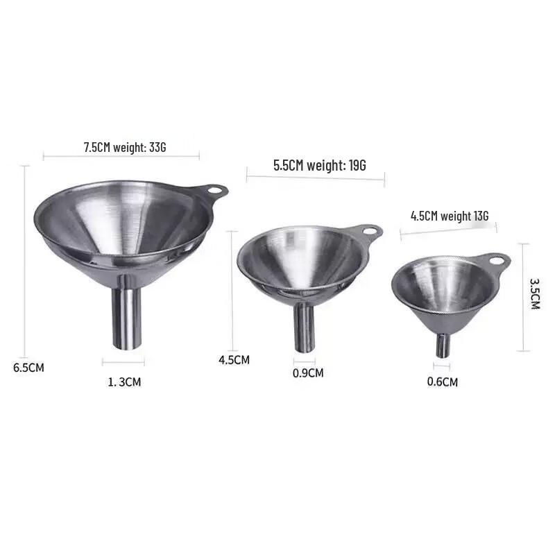 Jingyuheng 3-Piece 304 Stainless Steel Funnel Set