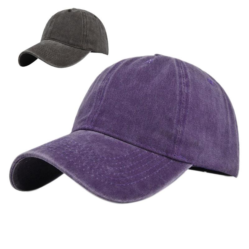 Evertop Water Washable Cotton Baseball Hat for Adults and Kids Pure Color with Custom Embroidered Logo Vintage Sunshade Style