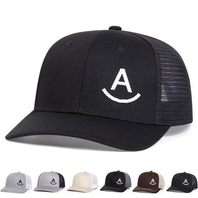 Unisex Micro Curved Letter A Embroidery Adjustable Hip Hop Baseball Cap Mesh Camping Hiking Caps Spring Summer Outdoor Sport Travel for Women Men