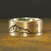 Accessoires, Kreative Minimalistische Linienzeichnung Hügel Ringe, Personalisierte Unisex Ringe