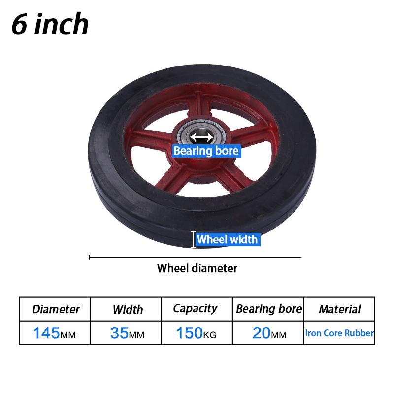 6, 8,10, 12 Inches Push Cart Rubber Wheel Heavy Duty Wheel Replacement Of Trolley Cart Handtruck/Pushcart
