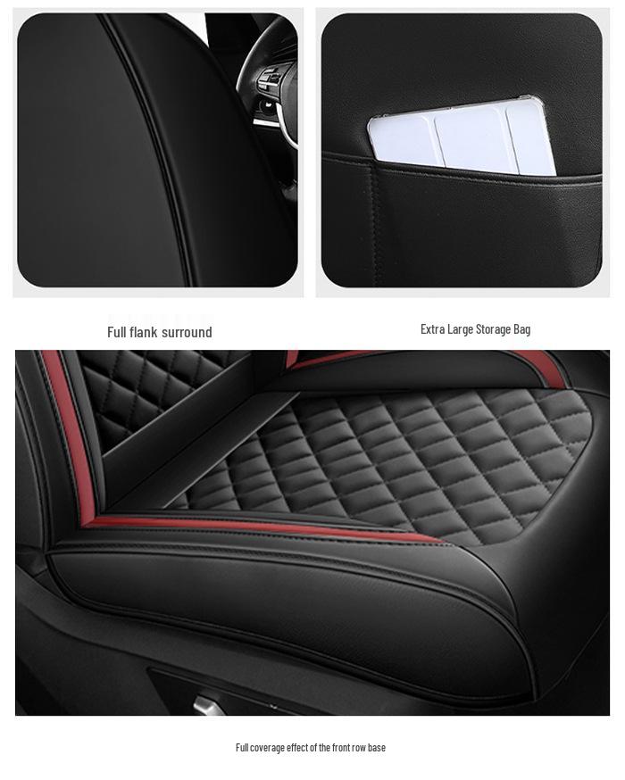 Universal Full Coverage Leather Car Seat Cover - Breathable, All-Season Cushion