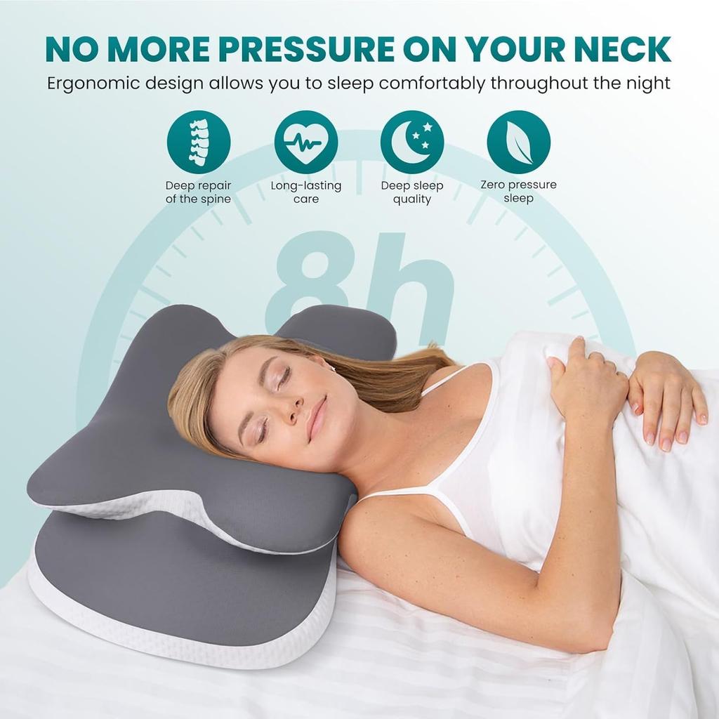 Cervical Neck Pillow for Neck Shoulder Odorless Memory Foam Pillow Soft Silk Cover Ergonomic Orthopedic Neck Support Pillow Gift