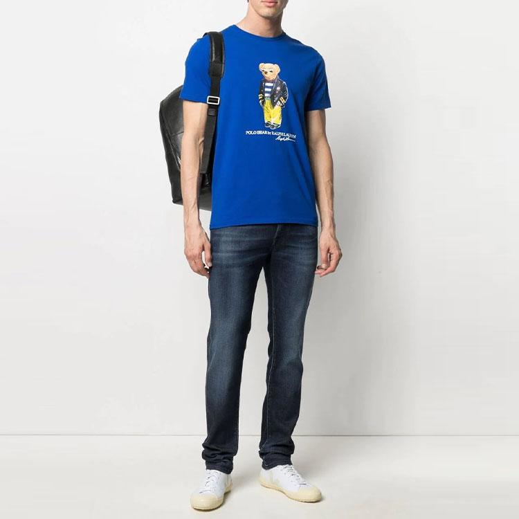 Polo Ralph Lauren Písmenový med T-shirt s okrúhlym výstrihom a krátkym rukávom Pánske tričká Modrá 710837306-001