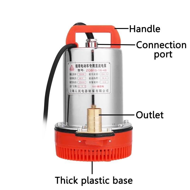 150/220/350W Electric High Lift DC Stainless Steel Power Fish Tank Aquarium Solar Submersible Water Pump DC 12V 24V 48V