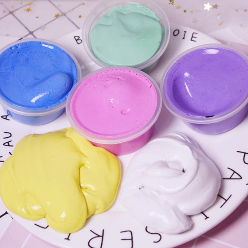 35g Macaron Color Fluffy Slime Toys DIY Squishy Kids Toy With Box Polymer Light Soft Clay Modeling Clay Plasticine Cloud Slime