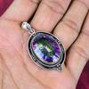 Ciondolo Topazio Mistico Arcobaleno Pietra Preziosa Gioielli, Ciondolo in Argento Sterling Massiccio 925, Gioielli Fatti a Mano Ciondolo Pietra di Nascita, Regalo Per Lui