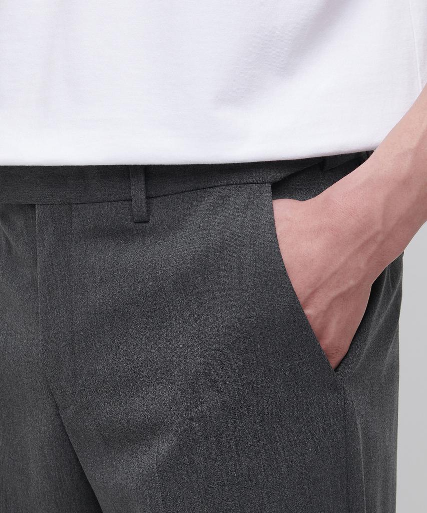 MUSINSA STANDARD Lightweight Semi-Wide Hidden Banding Slacks [Medium Gray]