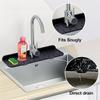 Kitchen Sink Splash Guard, Silicone Faucet Handle Drip Catcher Tray, Faucet Absorbent Mat, Sink Protectors for Kitchen Sink Kitchen Sink Accessories