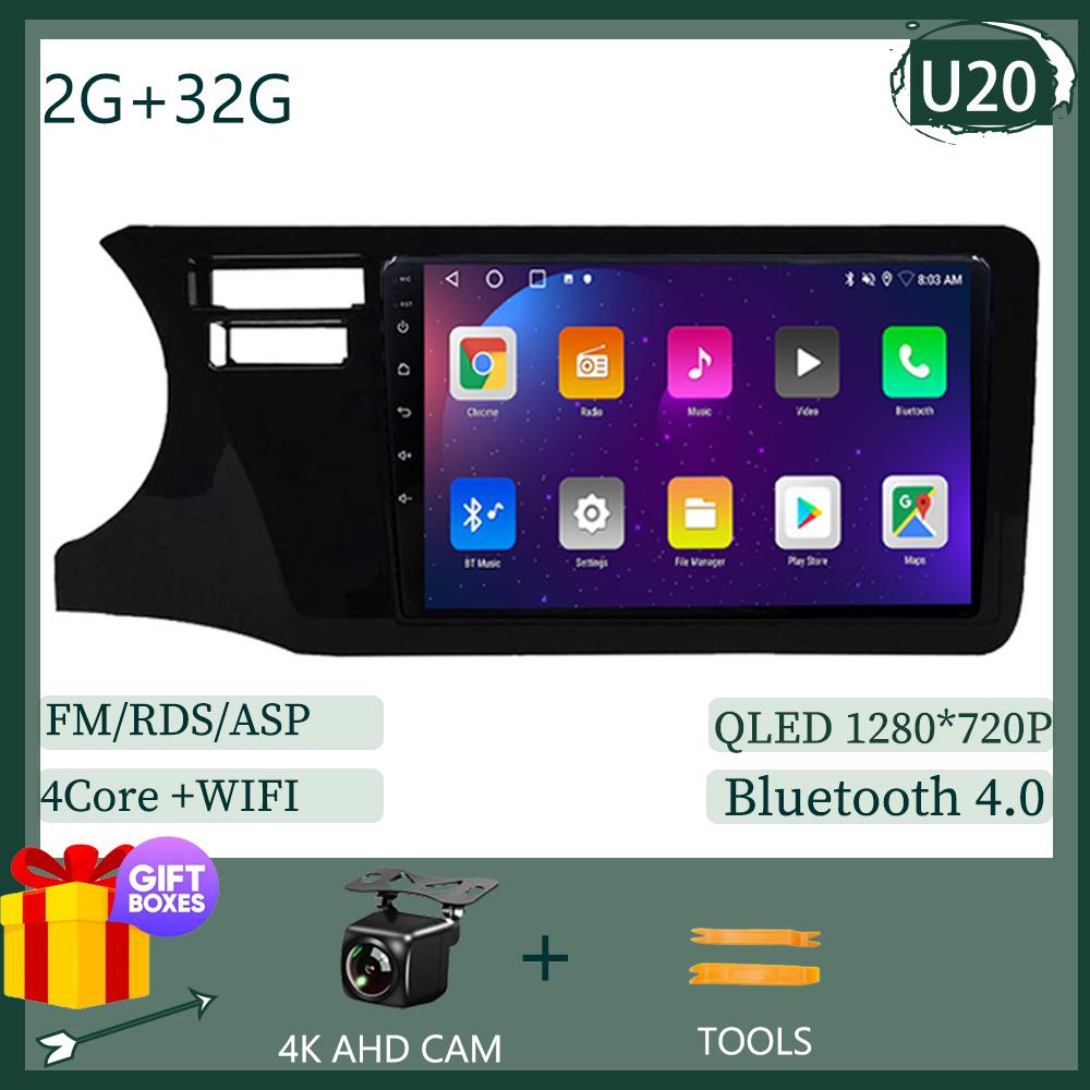 

QLED Carplay Android 14 для Honda City 2014-2017 Автомобильный беспроводной GPS Bluetooth Авто Стерео Мультимедийный Плеер DSP IPS WIFI DVD BT