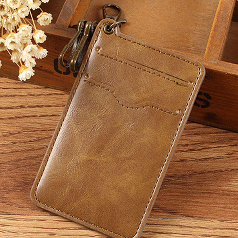 

Retro Thin Bus Card Access Control Card Credit ID Card Keychain Badge Case Card Holder Case Bag хакі