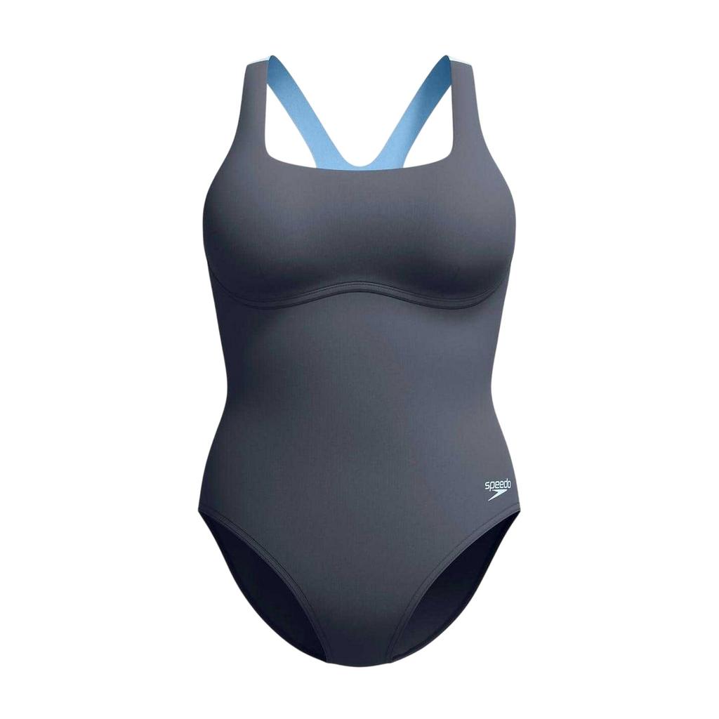 Speedo Womens/Ladies Square Neck Regular One Piece Swimsuit