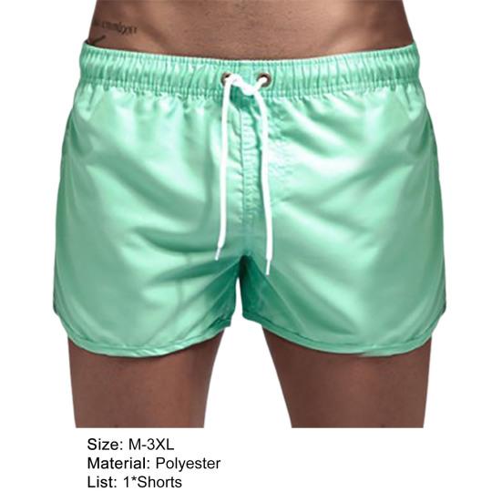 Pánské šortky Jednobarevné Měkká látka Stahovací šňůrka Elastický pas Volný střih Pánské trenýrky Plážové oblečení