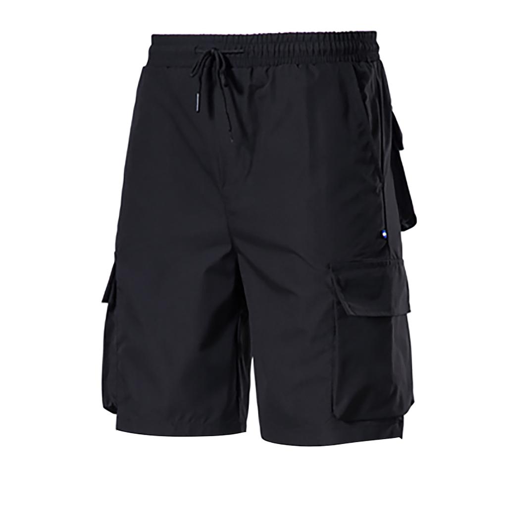 Men's Fashion Summer Drawstring Pocket Beach Pants Shorts Overalls Shorts