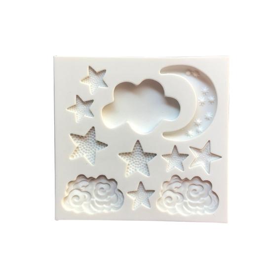 

Силиконовая форма для украшения торта, лунное облако, звезда, форма для шоколадной помадки, инструмент «сделай сам» белый