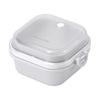 Pearl Metal Lunch Box Square Made In Japan Home Label Gray White DC-6019