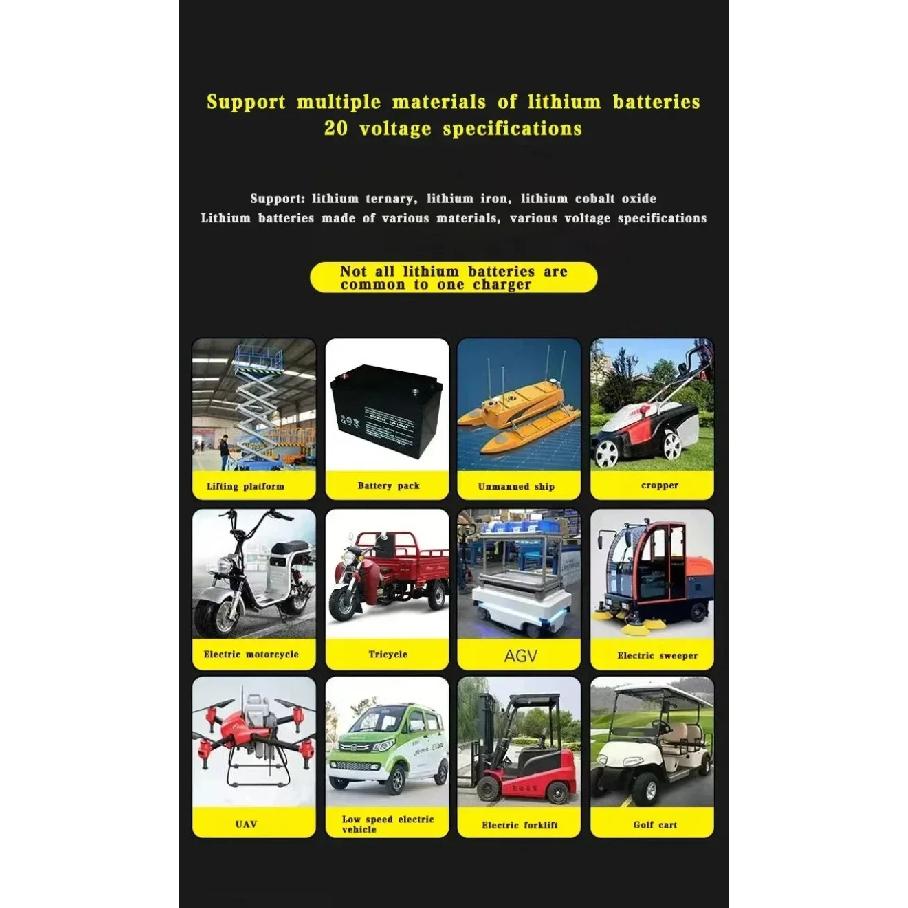 48V 60V 72V 5A 8A 10A 12A 15A 20A Lithium ion Charger 13S 16S 20S 54.6V 67.2V 84V High-power Intelligent &Display Metal Shell
