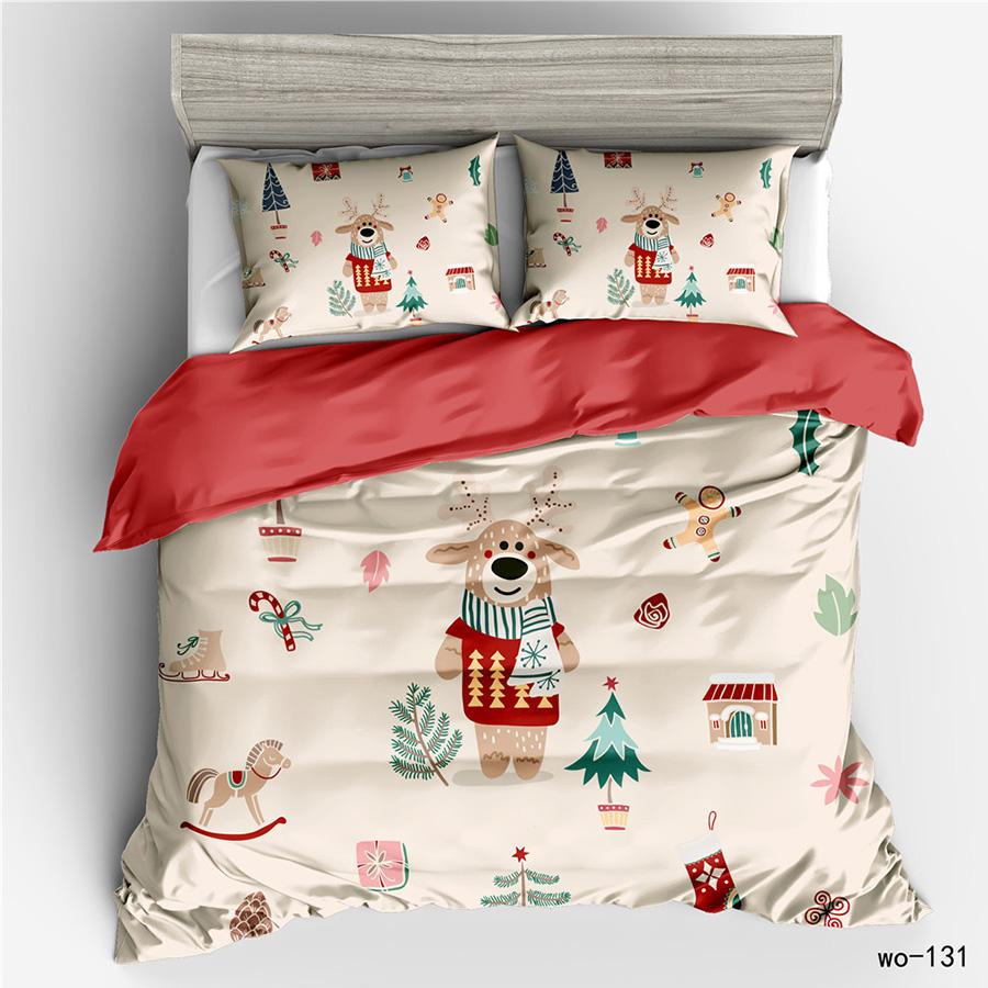 

RunGrape Christmas Soft Duvet Cover Beding Set Double Twin Quen King-Sized Dimensionsd Dimensions 240x20 Nordic Bed Cover 150 Euro Bed Linen Bedclothe 120*200cm Single
