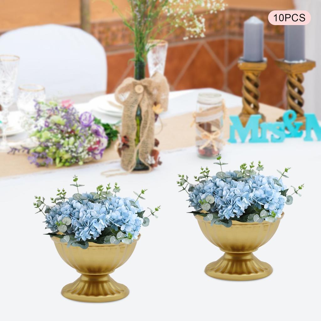 10 Pcs Mini Gold Flower Vases 6.7cm Tall, Bright Golden Metal Vases for Table Centerpieces, Small Flower Arrangement Pots