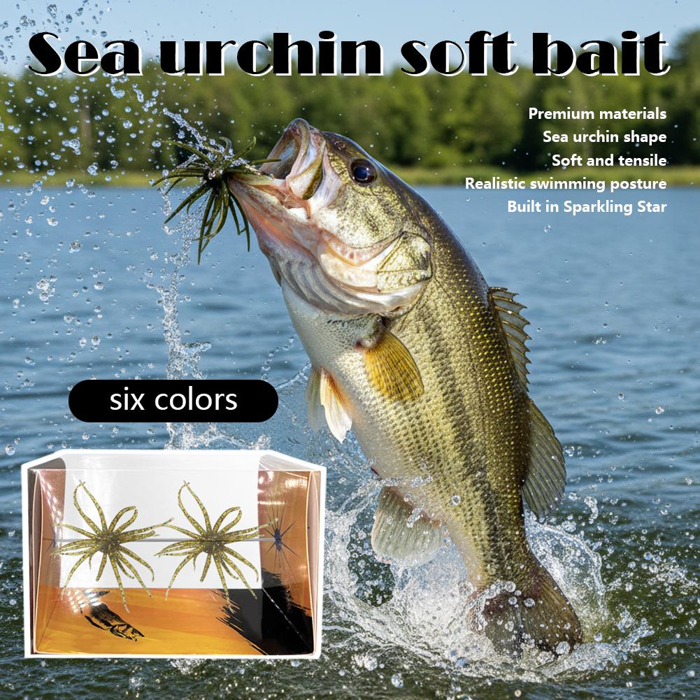 2Pcs Floating Sea Urchin Fishing Lures | Tear-Resistant TPR Construction | 6cm Size | Ideal for Mandarin Fish & All Game Fish