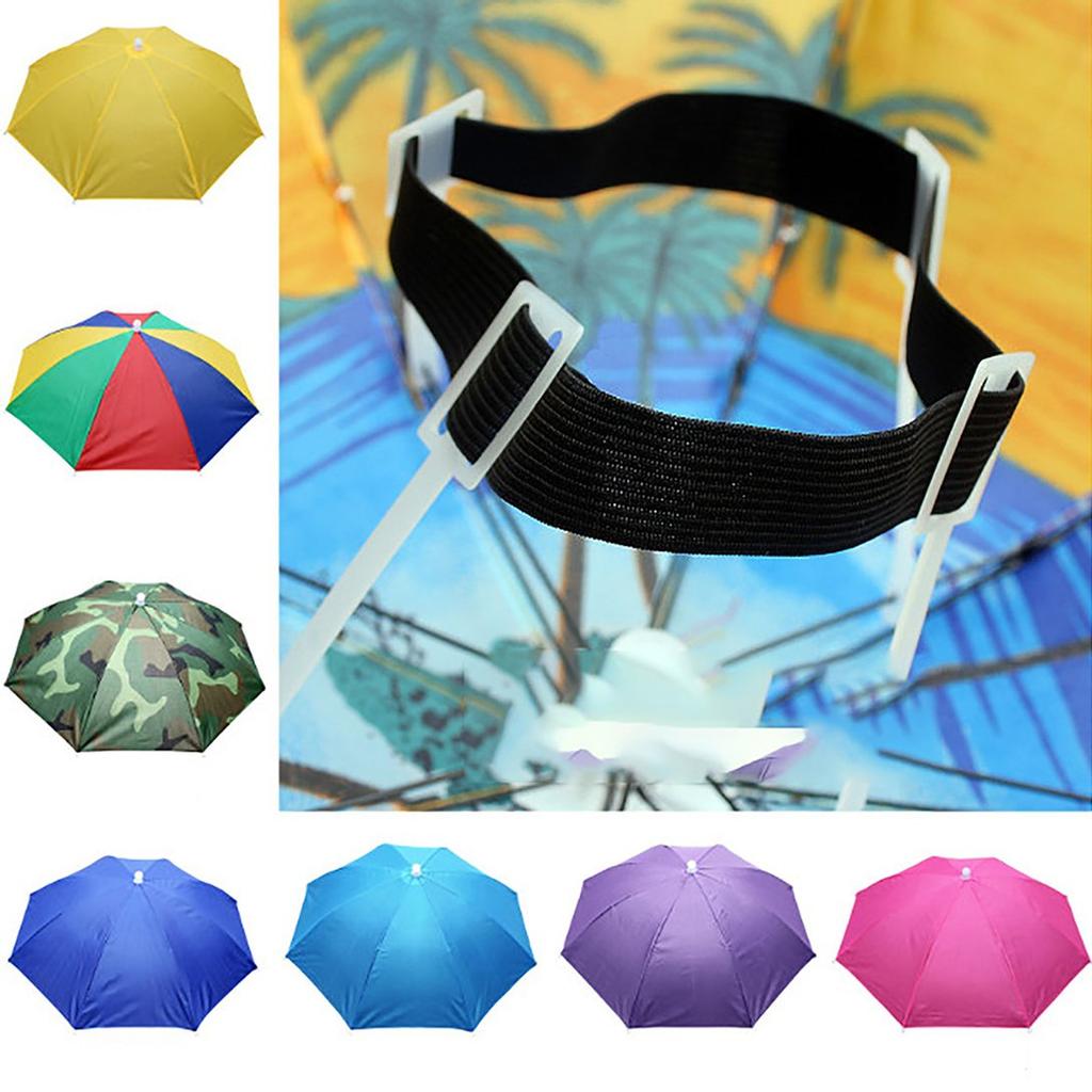 Straight Elastic Headband Hat Umbrella Rain Fishing Umbrella Cap