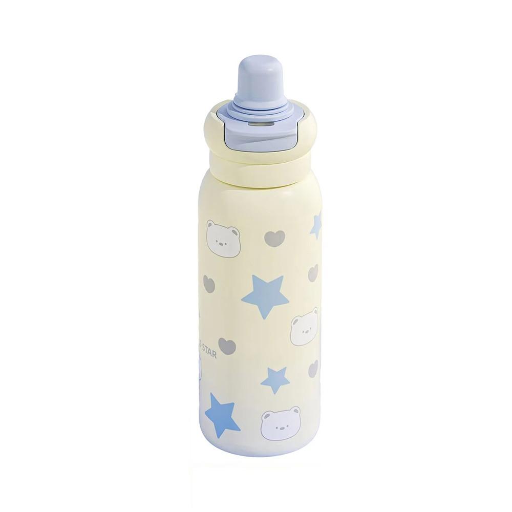 620ml Capacity Vacuum Insulated Water Bottle High-Capacity Straw Travel Cup  Student
