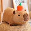 Funny Capybara Plush Toy Simulation Capybara with Fruits Fluffy Doll Stuffed Animals Bubble Pendant Creative Gift for Kids Boy