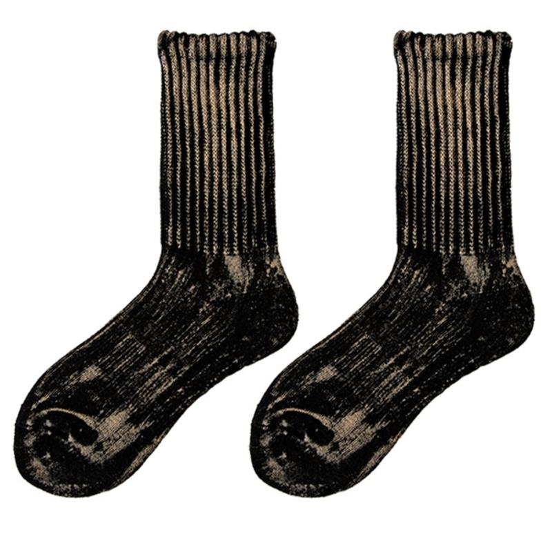 1 Pair Thick Crew Work Soft Socks Solid Color Thick & Warm Ankle Socks Soft Cozy Winter Boot Socks Knitting Socks Gifts One Size чёрный