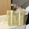 Foldable Mesh Beach Bag Lightweight Toiletries Organizer Fashion Shoulder Handbag  Swimming