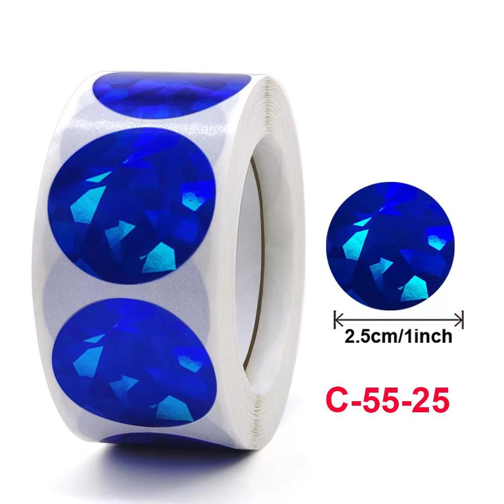 500 Colorful Laser Glitter Reward Stickers – Round Adhesive Seals for Gifts & Packaging
