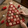 DIY Fabric Advent Calendar Quilted Tree Kit, 24 Pocket Christmas Sewing Patchwork Kit Handmade Craft for Adults, Holiday Home Wall Door Decor