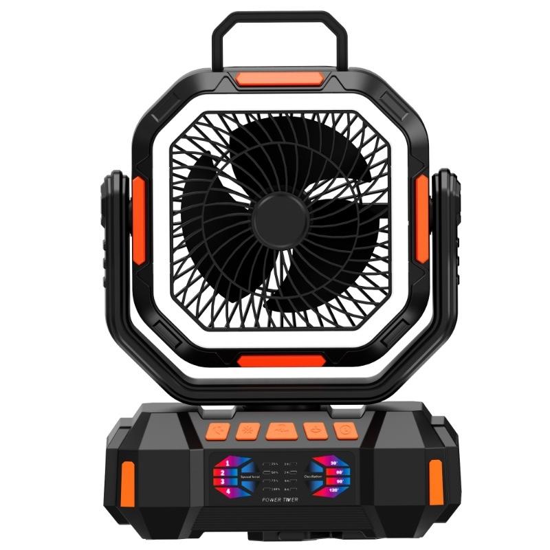 Camping Fan with Light Portable Hanging Standing Oscillating Rechargeable Tent Fan,20000-40000mAh