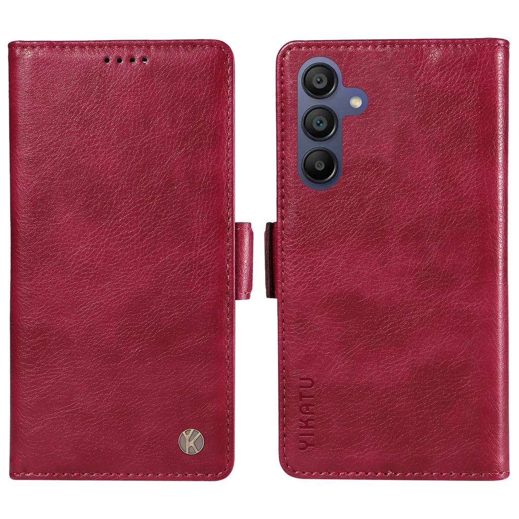 YIKATU YK-007 For Samsung Galaxy A17/A26 5G/A16 5G/A16 4G Case Side Buckle PU Leather Phone Cover Litchi Texture