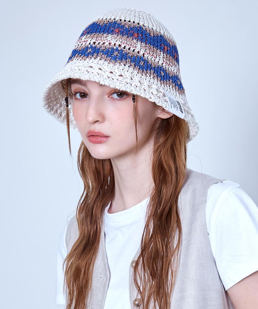 Seullipiseullib Maria Ivory/Blue Bucket Hat