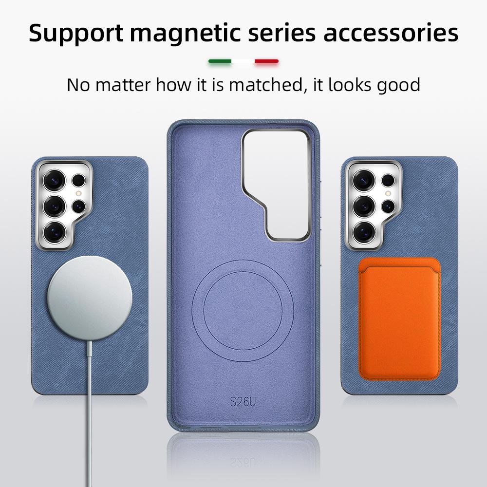 Vietao Microfiber Cell Phone Case S24U S25U Phone Cover For Samsung S26 Ultra With Magnetic Wireless Charging, Metal Camera Lens