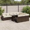 VidaXL Garden Furniture Set and Cushions 11 Pcs Brown Braided Resin 3326714