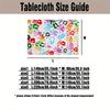 Fun Kids Art Tablecloth,Multicolor Handprint Design,Clean Scalloped Trim, Dirt Resistant for Home Decor Casual Family Gatherings