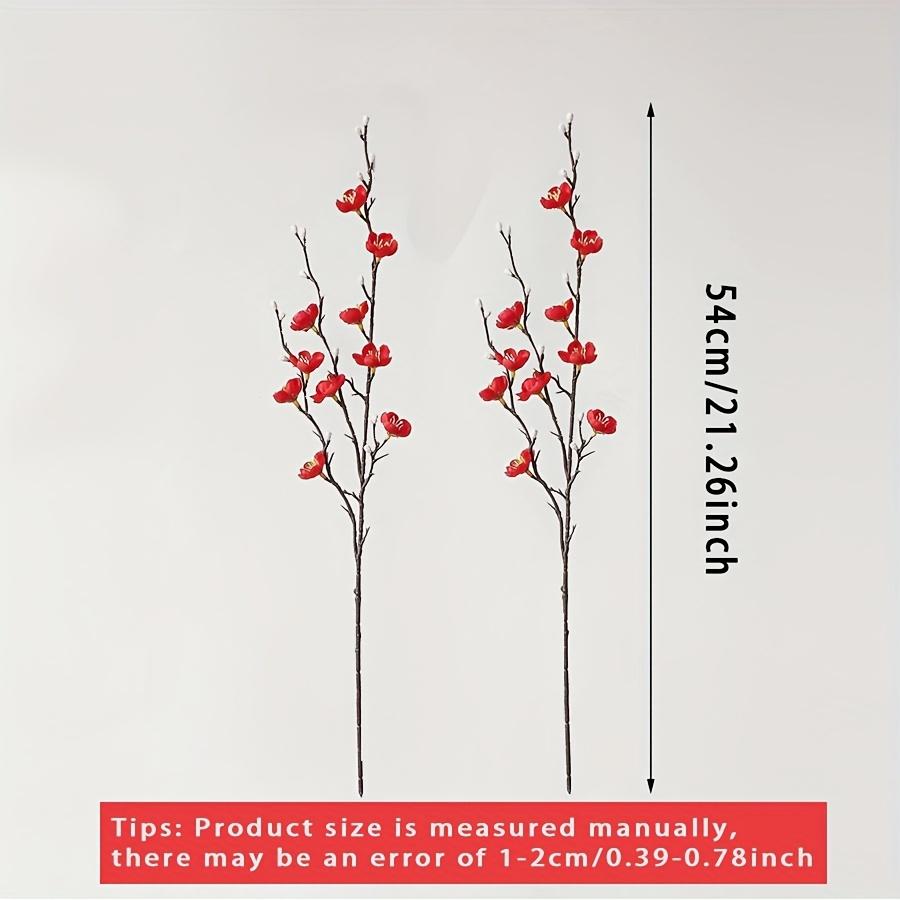 Artificial Plum Branches, Winter Red Wintersweet Plastic Holiday Flowers (Vase No'S Day, New Year, Wedding Hall Decor, Anniversary Decoration, And As