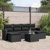 VidaXL Garden Lounge Set 7 Pcs with Cushions Black Wicker 3251662