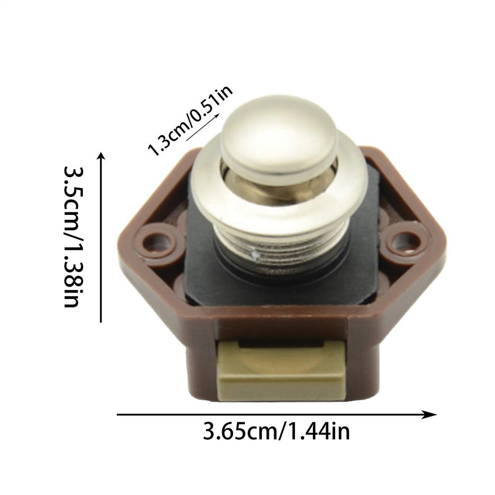 Push Button Lock RV Cabinet Door Latch Keyless Cupboard Locks RV Push Catches Knob Furniture Hardware for Caravan Home Yachts