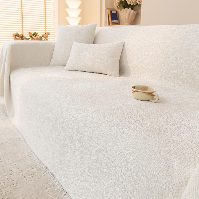 

Современный нескользящий чехол-плед на диван из шенилла: Простой чехол-подушка, устойчивый к царапинам от кошек 45x45cm Cushion Cover белый